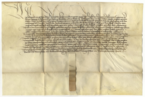 Ein vergilbtes, altes Blatt Papier mit schwarzer Handschrift, ein Schreiben des deutschen Staates, das die Freigabe eines Gesuchs für den Tod eines Mannes anfordert.