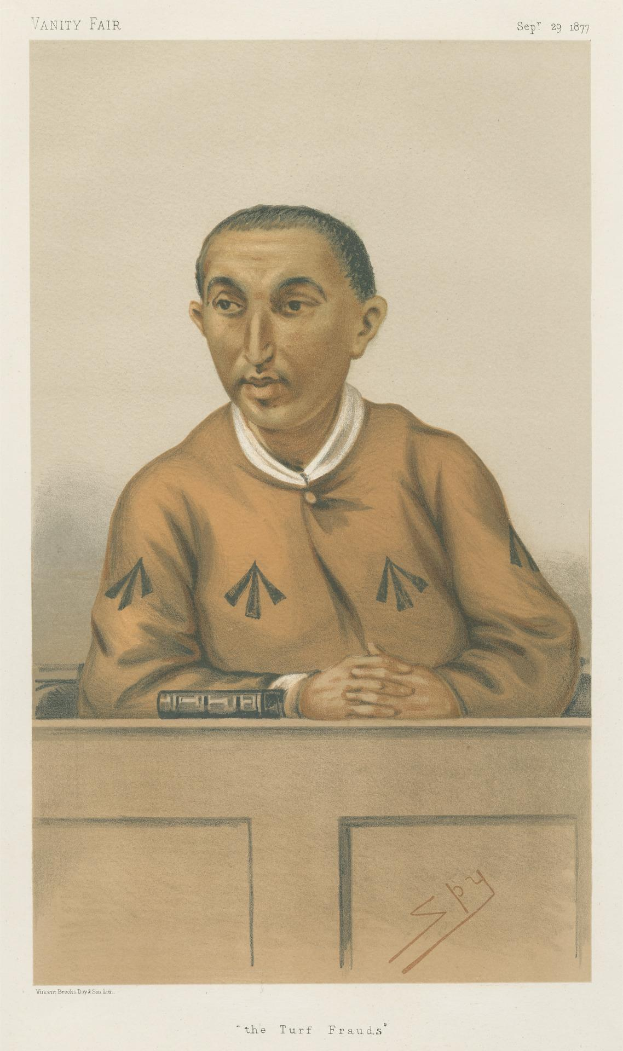 Ein Mann in einem weißen Hemd und dunklen Hosen sitzt an einem Tisch mit gefalteten Händen, zeigt einen ernsten Gesichtsausdruck, mit dem Text "Die Rasenbetrüger" unten.