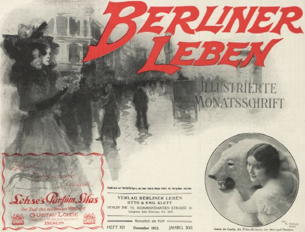 Ein alter deutscher Filmplakatentwurf f├╝r 'Berliner Leben' mit einer Gruppe von Menschen, einem Tier und beschreibendem Text ├╝ber den Film.