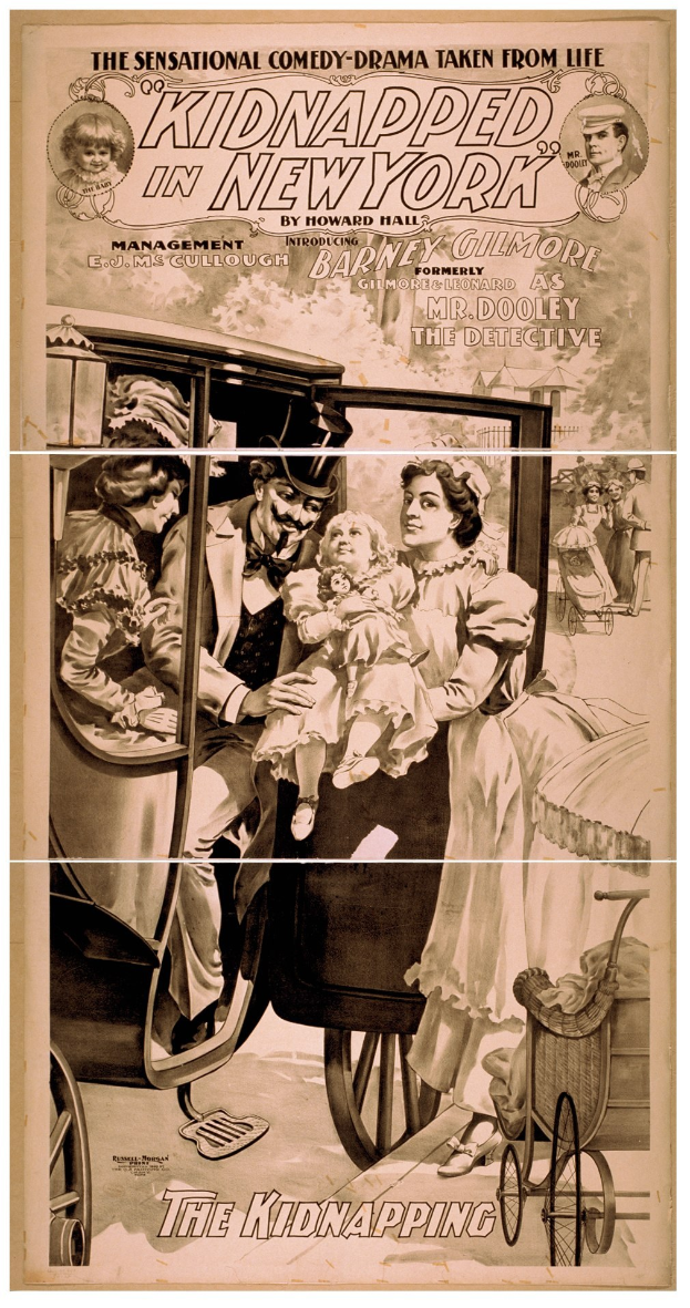 Plakat für "Entführt in New York" zeigt eine Gruppe besorgter Menschen in einem Fahrzeug mit dem Titel über dem Plakat und einem ernsten, ged├Ąmpften Farbschema.